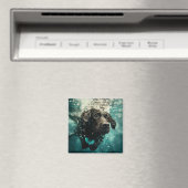 スイミングラブラドール子犬の水中デザイン マグネット (インサイチュ (食洗機))