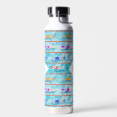 スイミングラプスプールスイムチームパターンモノグラム ウォーターボトル (左面)