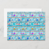 スイミングラプスプールスイムチームパターン ポストカード (正面/裏面)