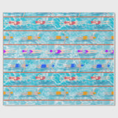 スイミングラプスプールスイムチームパターン ラッピングペーパー (フラット)