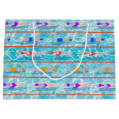 スイミングラプスプールスイムチームパターン ラージペーパーバッグ (正面)