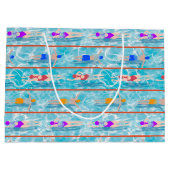 スイミングラプスプールスイムチームパターン ラージペーパーバッグ (裏面)