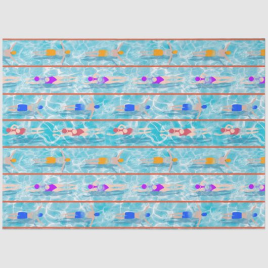 スイミングラプスプールスイムチームパターン 薄葉紙 (正面)