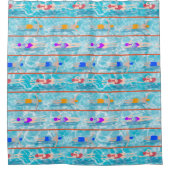 スイミングラプス水泳チームパターン シャワーカーテン (正面)