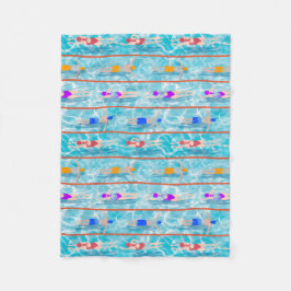 スイミングラプス水泳チームパターン フリースブランケット