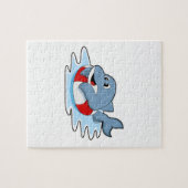 スイミングリングで泳ぐイルカ.PNG ジグソーパズル (横)