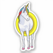 スイミングリングで泳ぐユニコーン シール (正面)