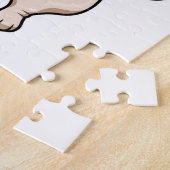 スイミングリングで泳ぐ犬 ジグソーパズル (側面)