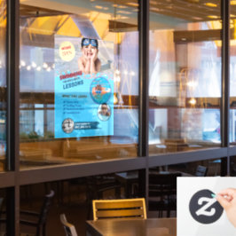 スイミングレッスンウィンドウにしがみつく ウィンドウサイン