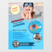 スイミングレッスンウィンドウにしがみつく ウィンドウサイン (シート)