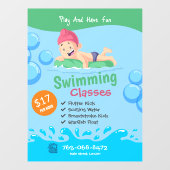 スイミングレッスンキッズカスタムウィンドウの固定 ウィンドウサイン (シート)