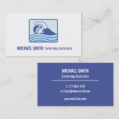 スイミングレッスンスイムインストラクター名刺 名刺 (正面/裏面)