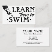 スイミングレッスンビジネスカードカッコいい- ヴィンテージ 名刺 (正面/裏面)