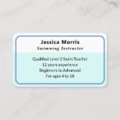 スイミングレッスン先生インストラクタースイムコーチQR 名刺 (正面)