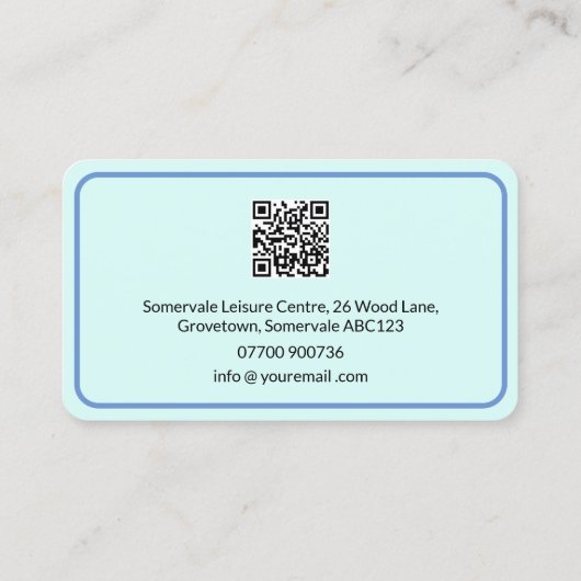 スイミングレッスン先生インストラクタースイムコーチQR 名刺 (裏面)