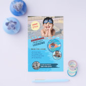 スイミングレッスン編集可能フライヤー チラシ (シングル)