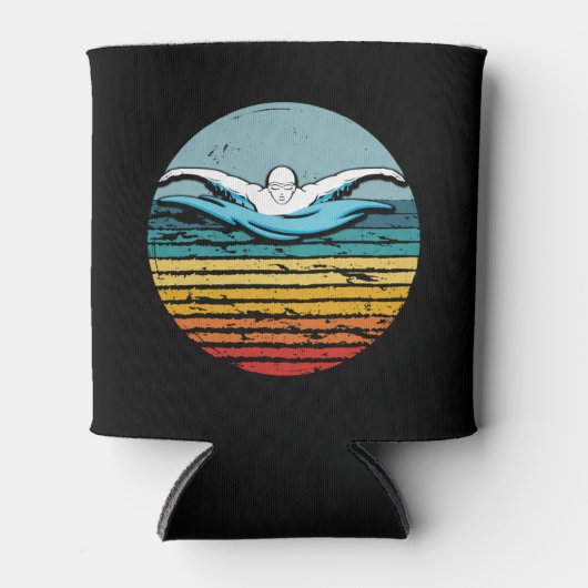 スイミングレトロヴィンテージサークル80sスイム 缶クーラー (正面)