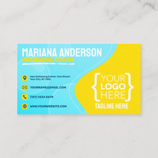 スイミングレ子供へッスン、スイミングインストラクター 名刺 (裏面)