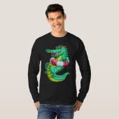 スイミングワニワニのワニ爬虫類動物 Tシャツ (正面フル)