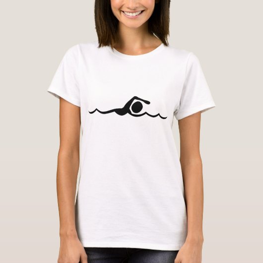 スイミング姿 – 黒 Tシャツ (正面)