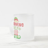 スイミング小妖精や小人ファミリーマッチンググループクリスマスパーティー フロストグラスマグカップ (正面左)