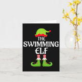 スイミング小妖精や小人マッチングファミリーグループクリスマスパーティー カード (黄色い花)