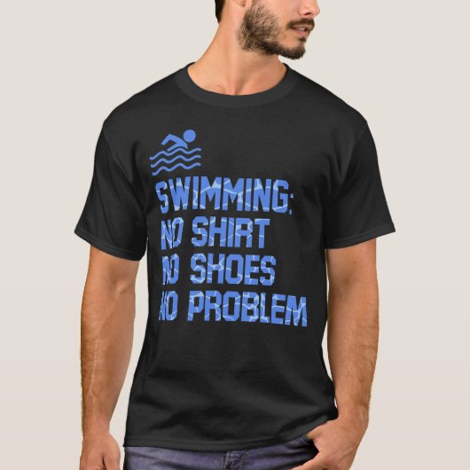 スイミング引用文スイムチームスポーツ Tシャツ (正面)