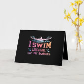 スイミング恋人 – 私は女の子のように泳ぐ カード (黄色い花)
