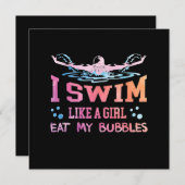 スイミング恋人 – 私は女の子のように泳ぐ 招待状 (正面/裏面)