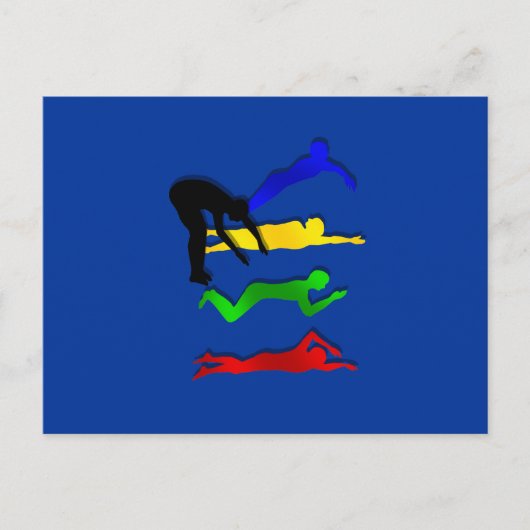 スイミング泳ぐ人ウォータースポーツスイム ポストカード (正面)