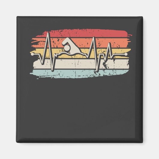 スイミング泳ぐ人ギフト マグネット (正面)