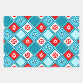 スイミング泳ぐ人ホリデーギフト ラッピングペーパーシート (正面2)