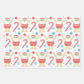 スイミング泳ぐ人ホリデーギフト ラッピングペーパーシート (正面3)