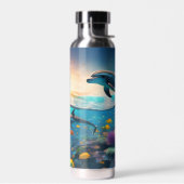 スイミング海イルカ ウォーターボトル (左面)