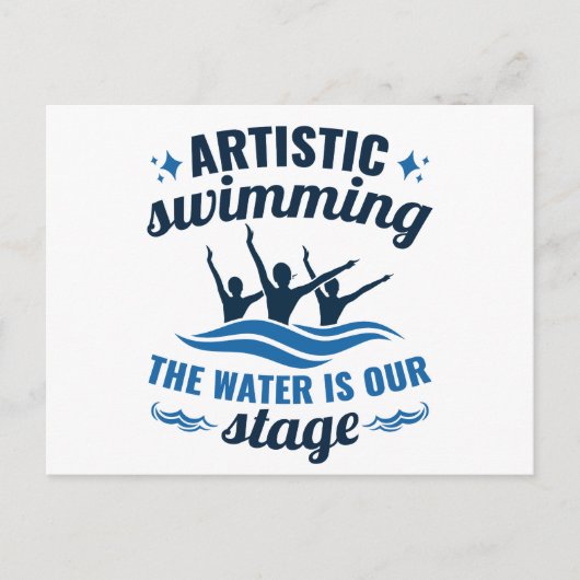 スイミング芸術的同期水は私たちのステージ ポストカード (正面)
