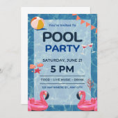 スイミング誕生日招待状 招待状 (正面/裏面)