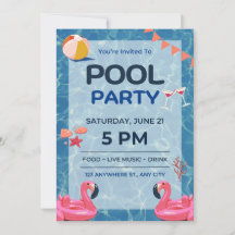 スイミング誕生日招待状