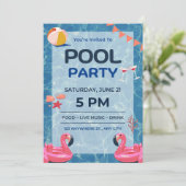 スイミング誕生日招待状 招待状 (スタンド正面)