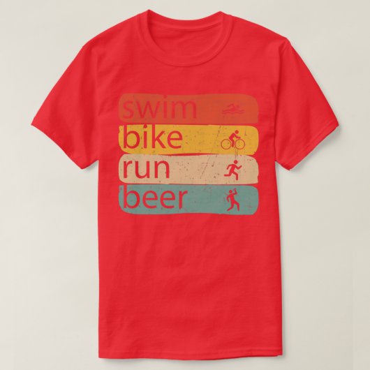 スイミング走サイクリングズトライアスロンSwim 走 Bike B Tシャツ (デザイン正面)