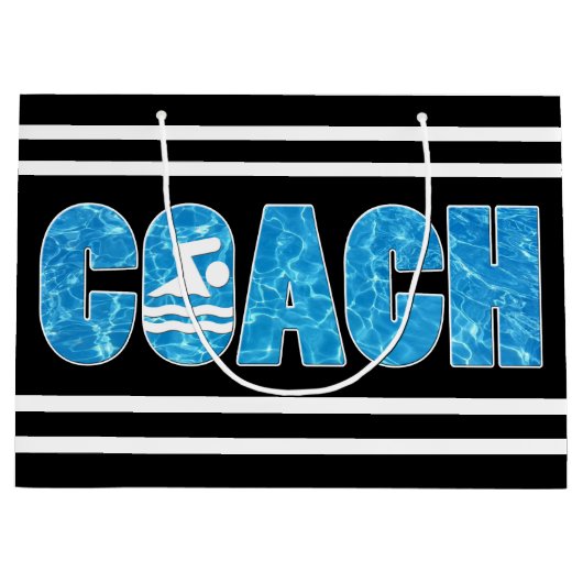 スイミング&ダイビングカスタムコーチColor Swimチーム ラージペーパーバッグ (正面)