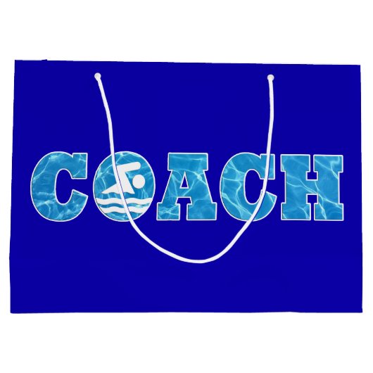 スイミング&ダイビングコーチプールウォータースイムコーチズ ラージペーパーバッグ (裏面)