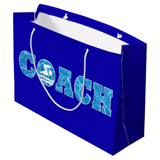 スイミング&ダイビングコーチプールウォータースイムコーチズ ラージペーパーバッグ (裏面アングル)