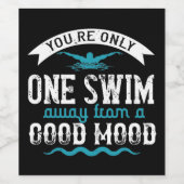 スイミング – 泳ぐのは一遠くに人 ワインラベル (シングルラベル)