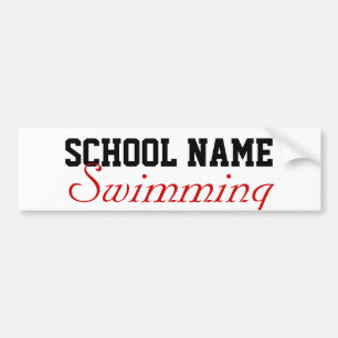 スイミング – 自分の学校の精神を作成 バンパーステッカー
