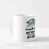 スイミング – 蝶バターフスイミングギフト コーヒーマグカップ (正面左)