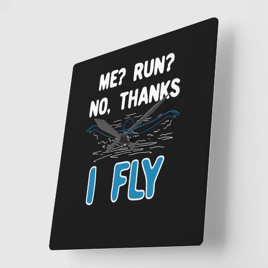 スイミング – I Fly スクエア壁時計 (傾斜)