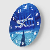 スイミン感動的グ引用文「自分の文字を追加」 ラージ壁時計 (傾斜)