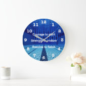 スイミン感動的グ引用文「自分の文字を追加」 ラージ壁時計 (ホーム)