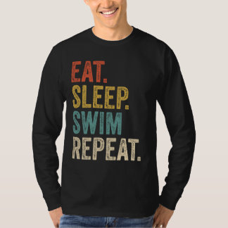 スイムおもしろい食べのスイムを繰り返し泳ぐ Tシャツ