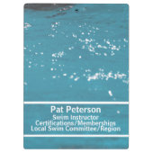 スイムインストラクターウォーターポロダイブプールテンプレート クリップボード (裏面)